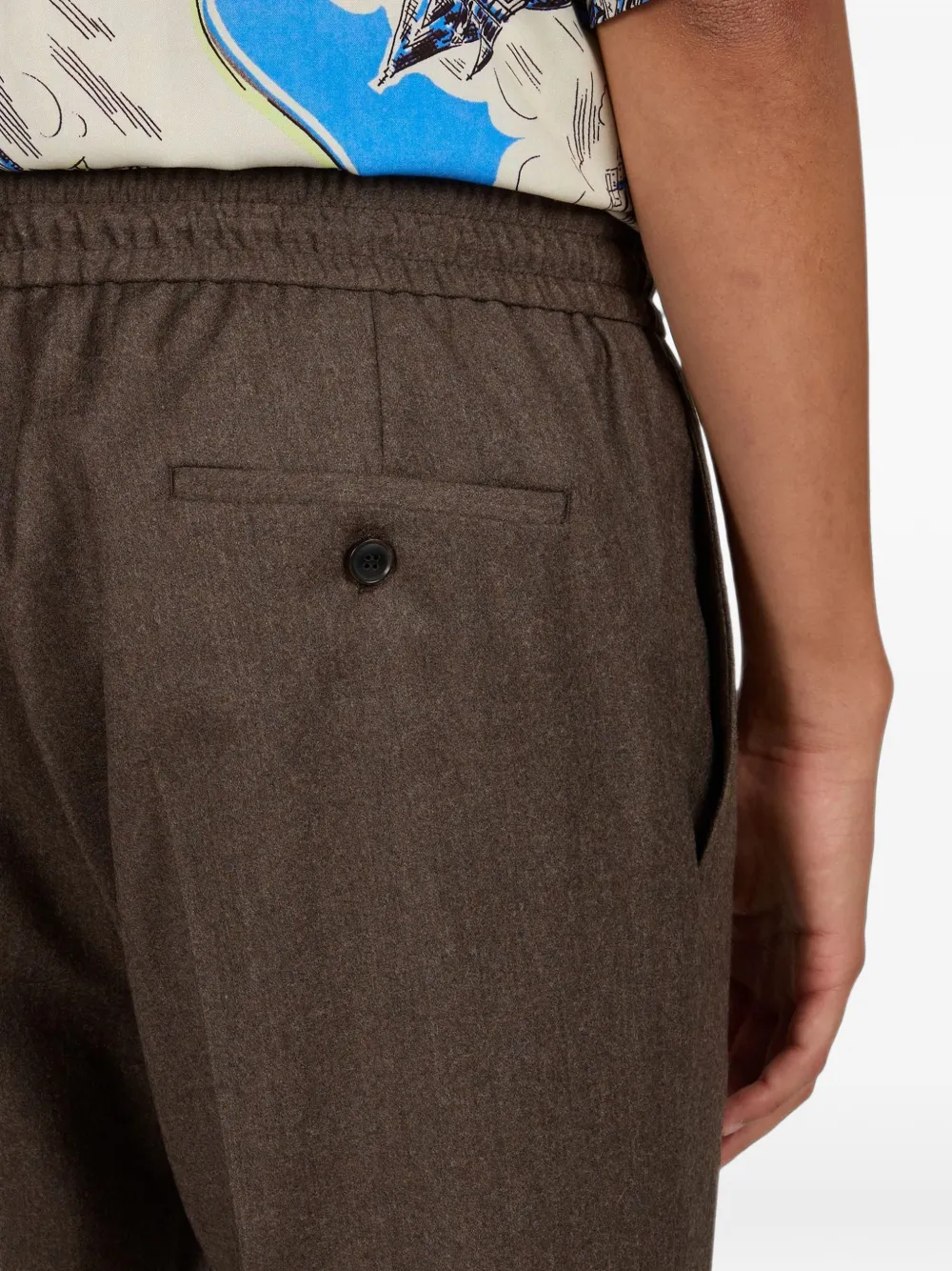 Paul Smith drawstring-waist cuffed-hem trousers Bruin