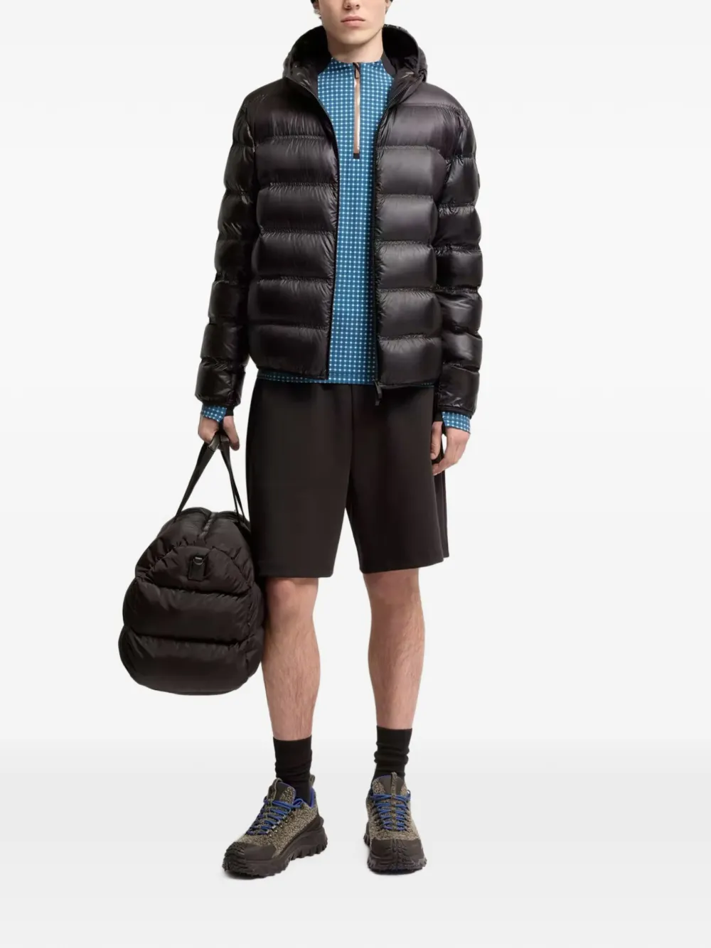 Moncler Guadiana gewatteerd jack met capuchon Zwart