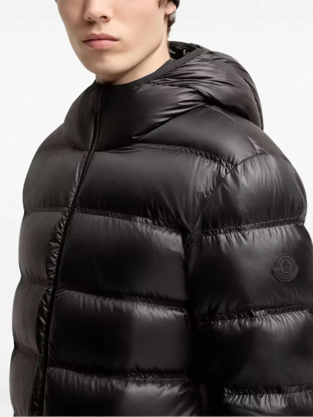 Moncler Guadiana gewatteerd jack met capuchon Zwart