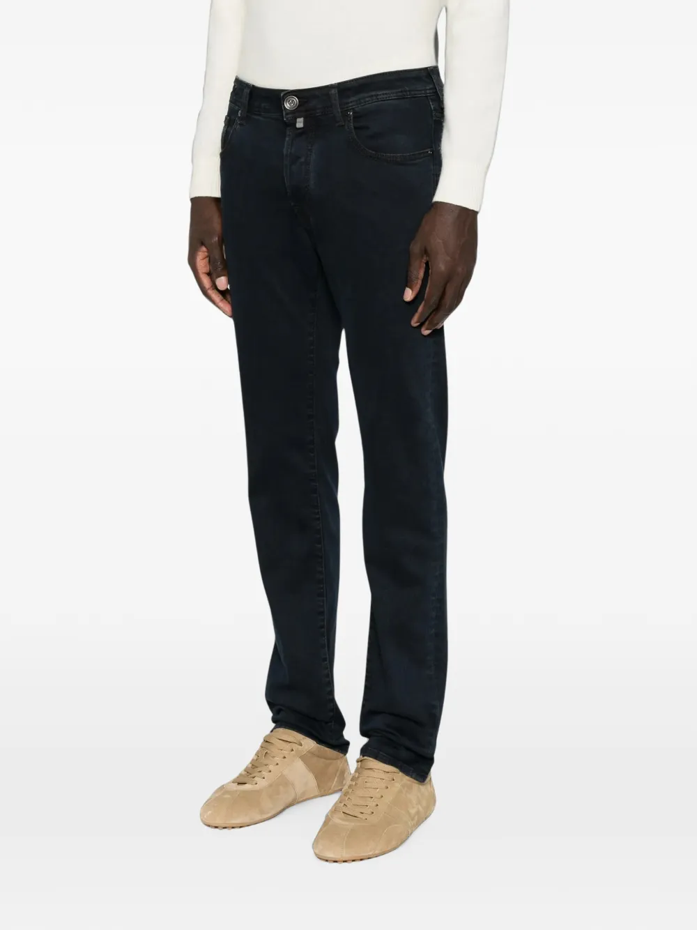 Jacob Cohën Slim-fit jeans met logopatch Blauw
