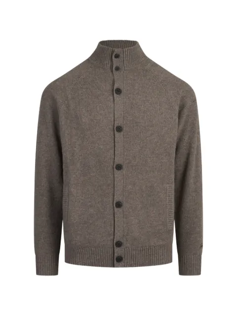 MC2 Saint Barth beige Galway lambswool cardigan with high collar