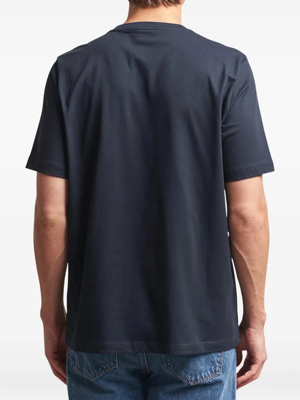 Paul Smith navy cotton Zebra-logo T-Shirt Blauw