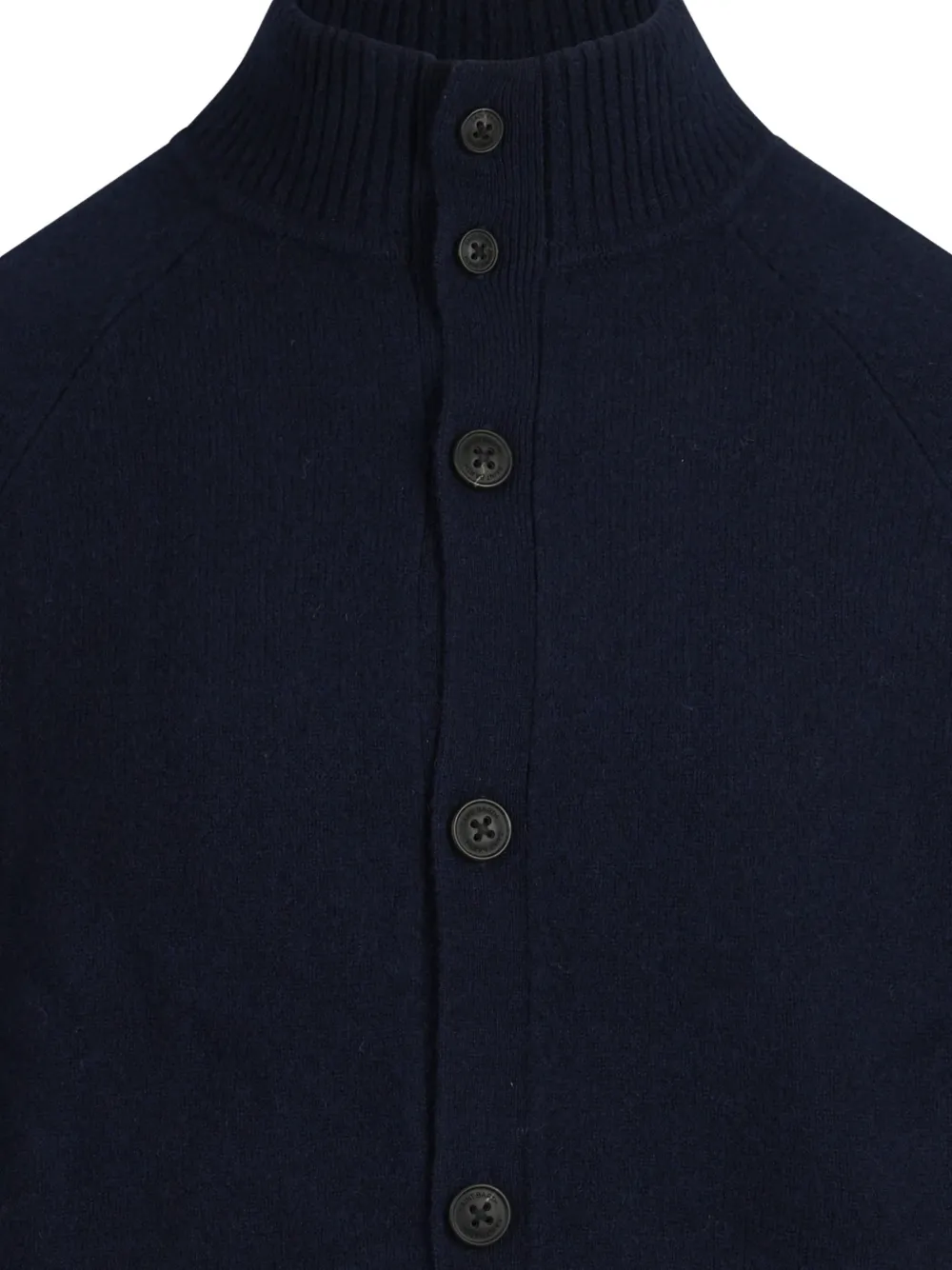 MC2 Saint Barth Marineblauw Galway lamswollen vest met hoge kraag