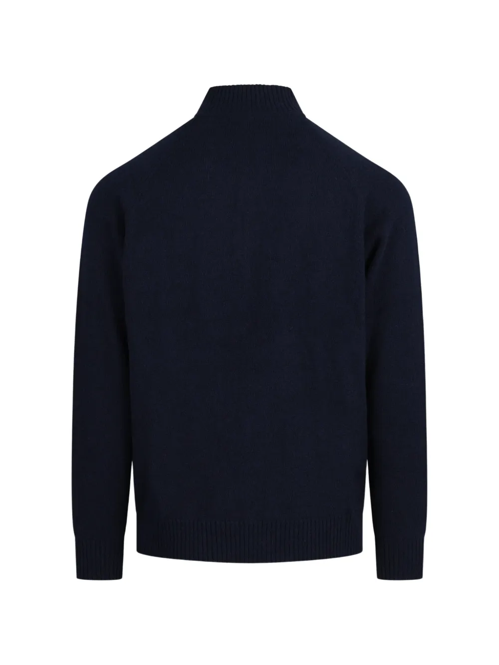 MC2 Saint Barth Marineblauw Galway lamswollen vest met hoge kraag