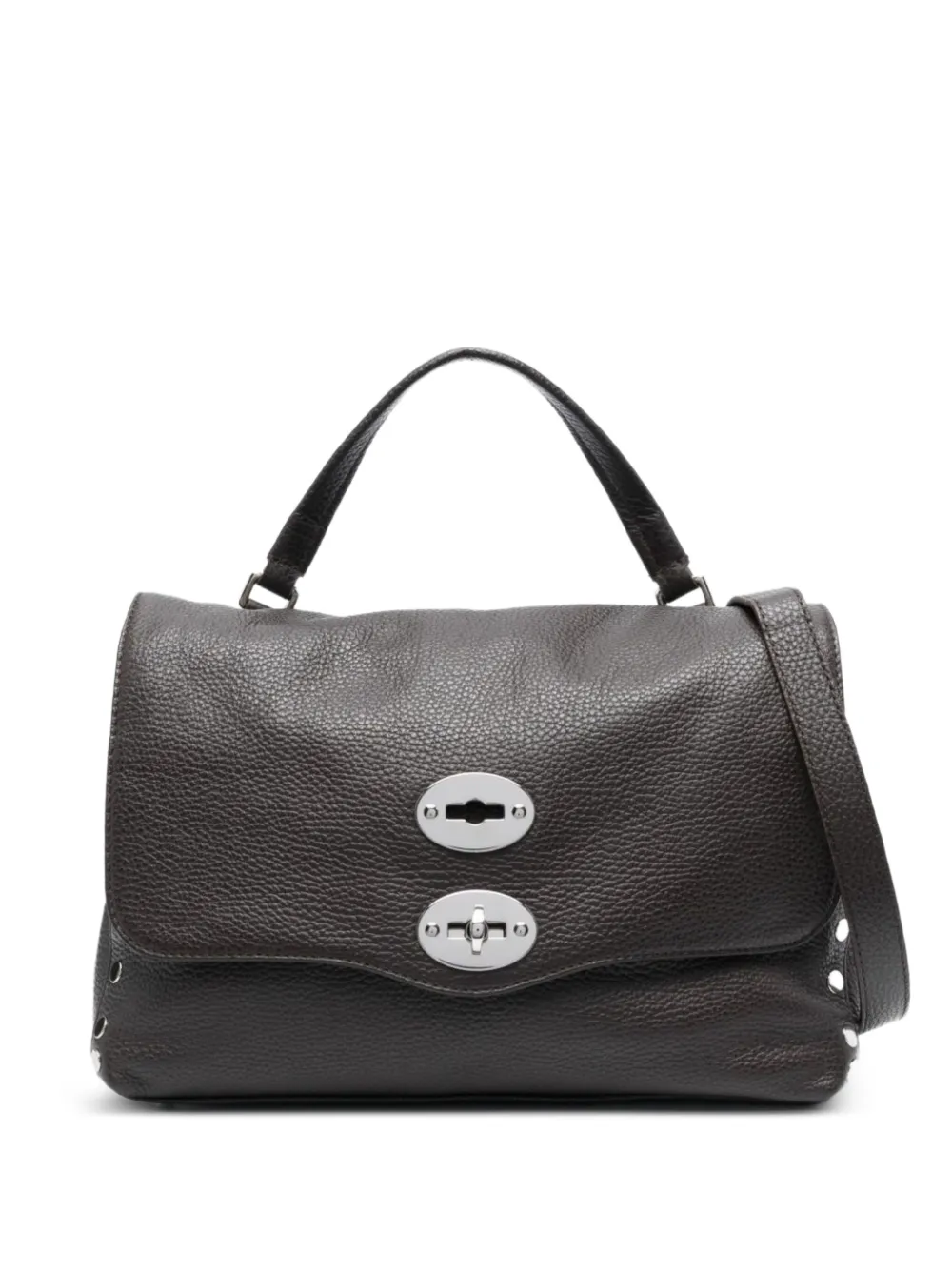 Zanellato Postina bewerkte leren shopper Bruin