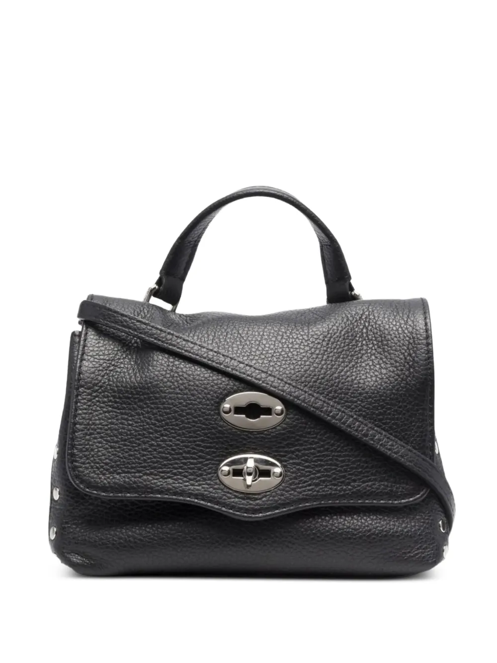 Zanellato baby Postina pebbled-leather tote bag Zwart