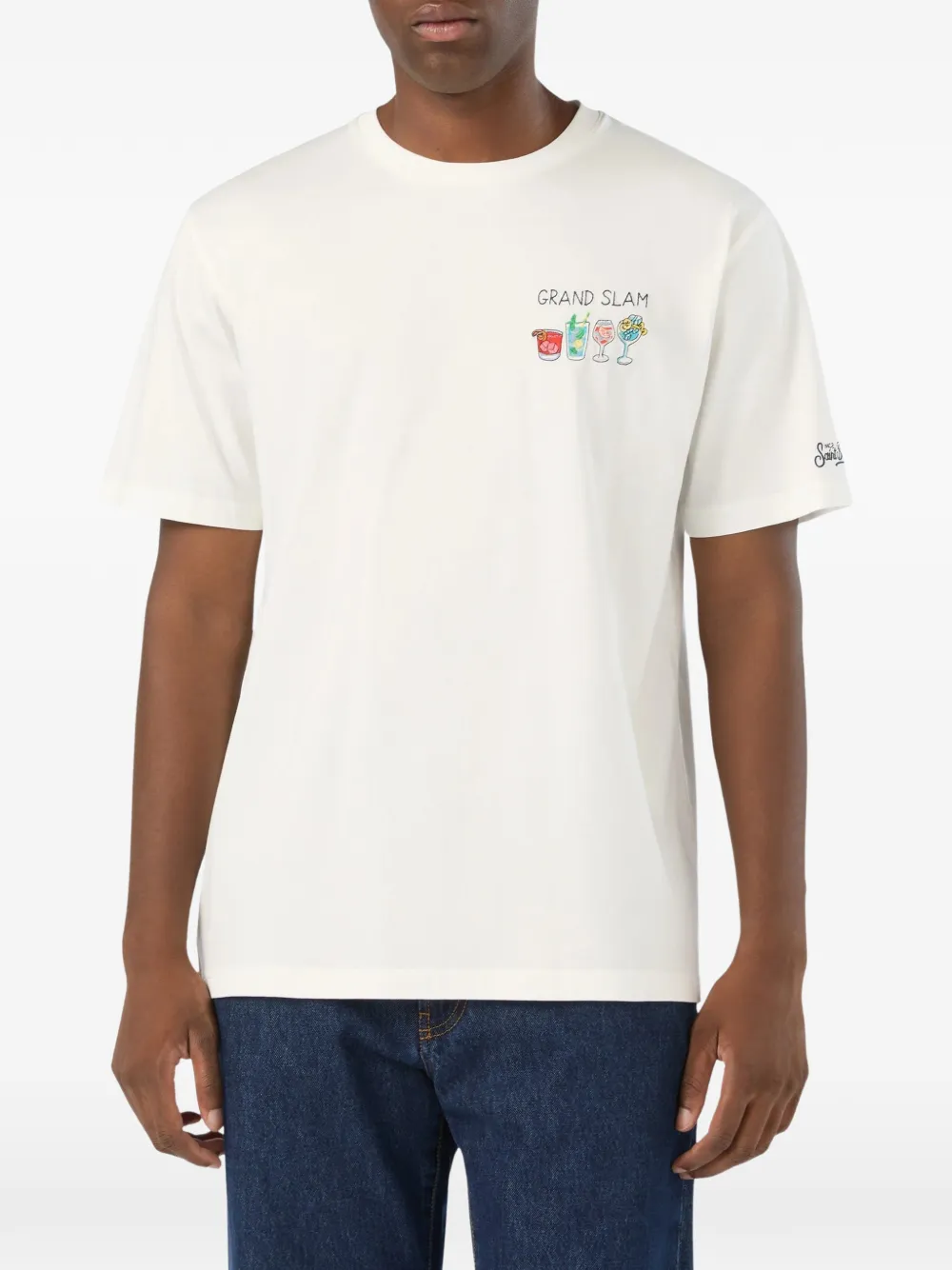 MC2 Saint Barth off-white Arnott cotton T-shirt with Grand Slam embroidery