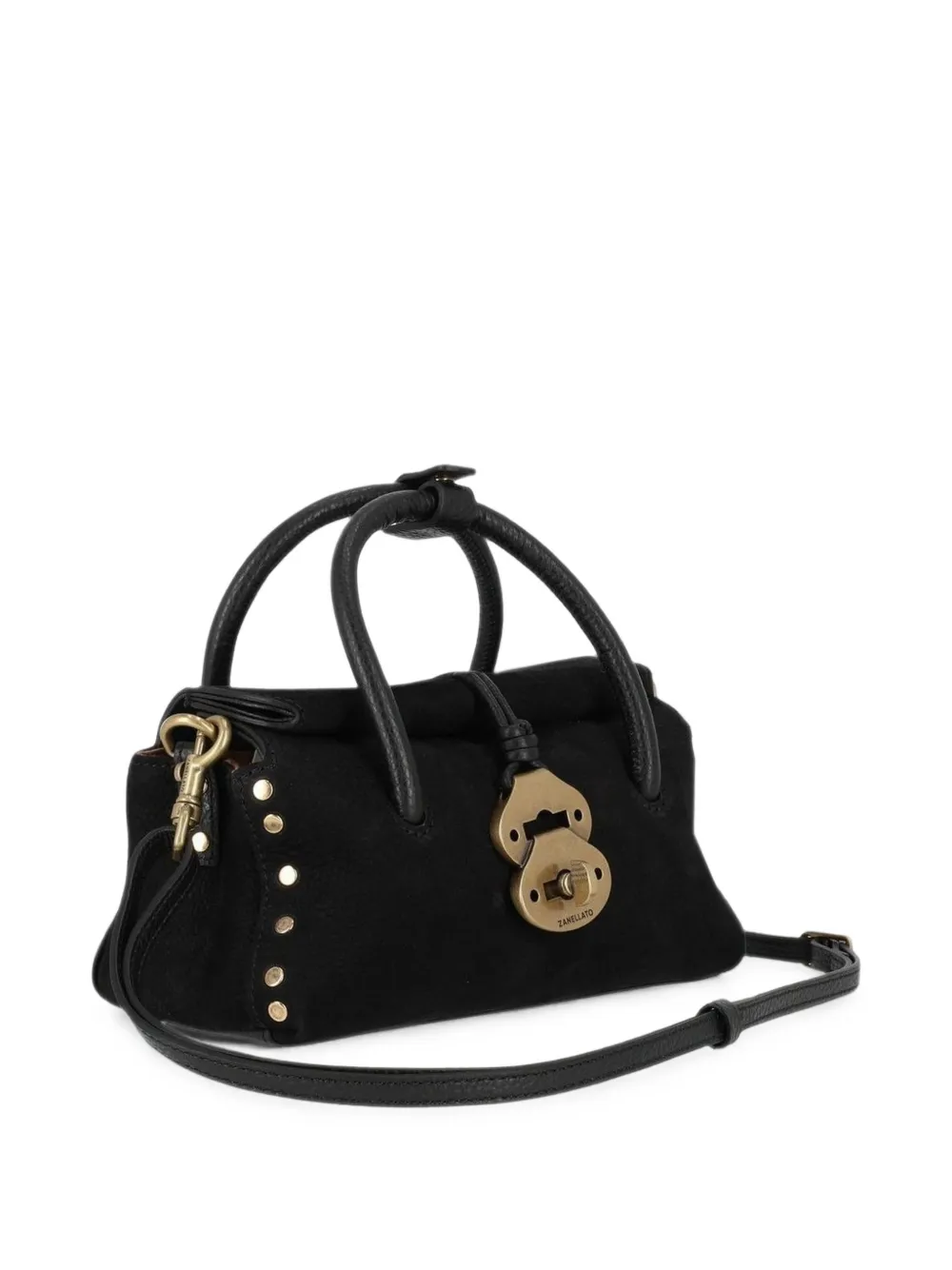 Zanellato Moretta shopper verfraaid met studs Zwart