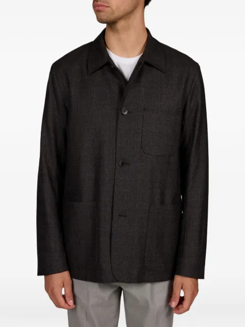 Paul Smith grey-and-brown check wool work jacket