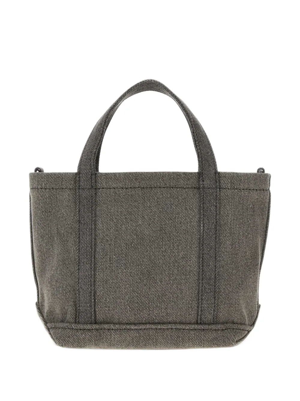 Maison Kitsuné mini Profile Fox denim tote bag Zwart