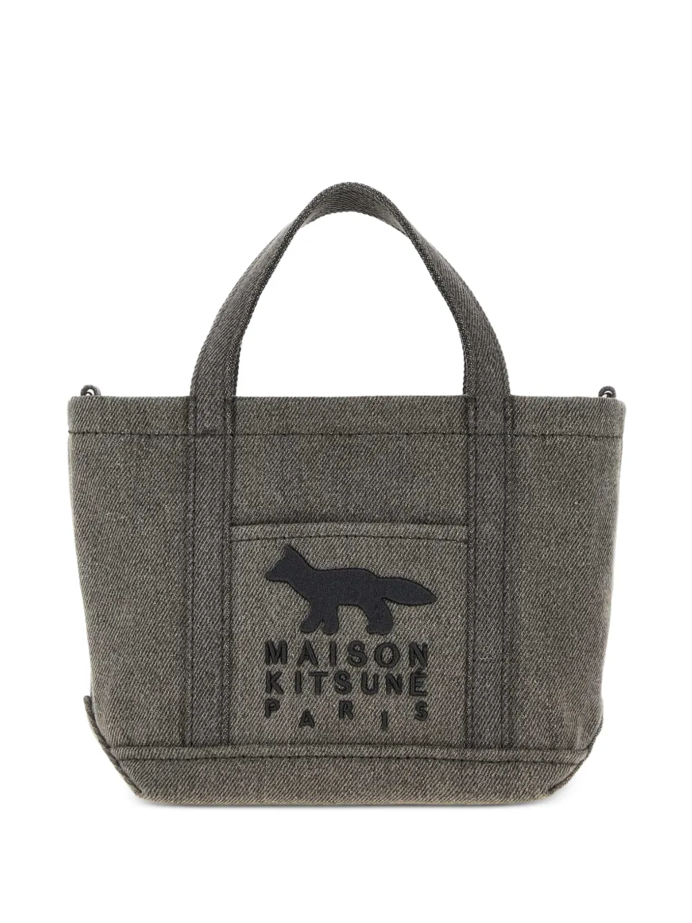 Maison Kitsuné mini Profile Fox denim tote bag - Nero