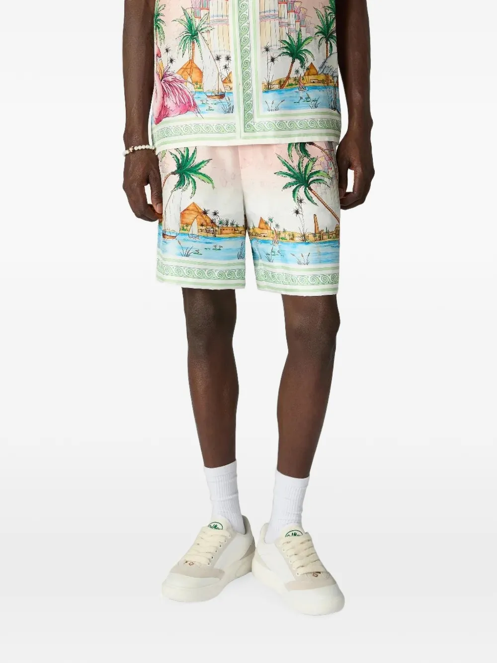 Casablanca Ethereal silk shorts - Rosa