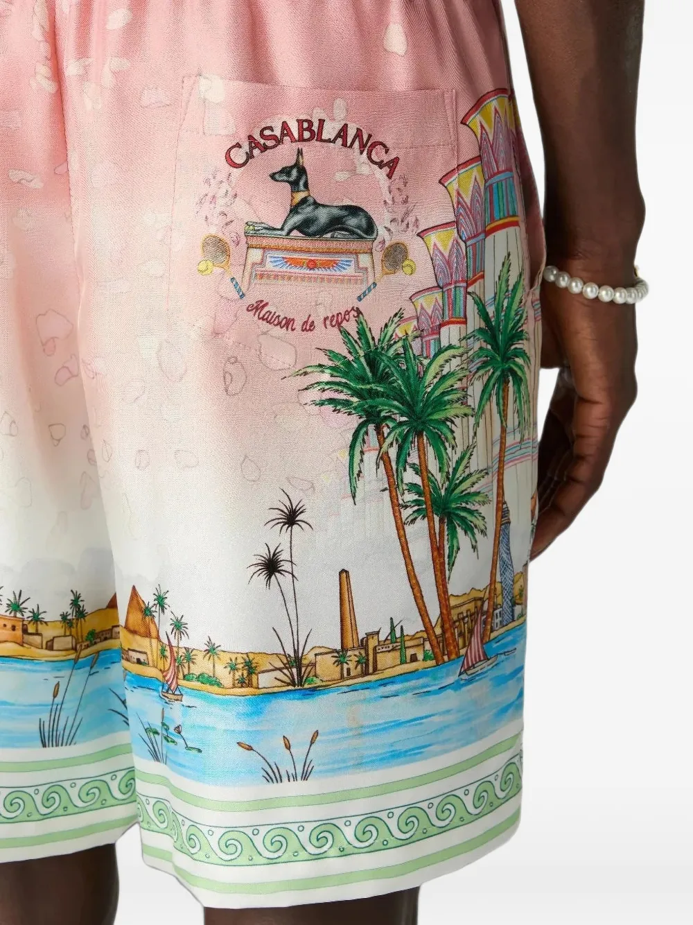 Casablanca Ethereal zijden shorts Roze