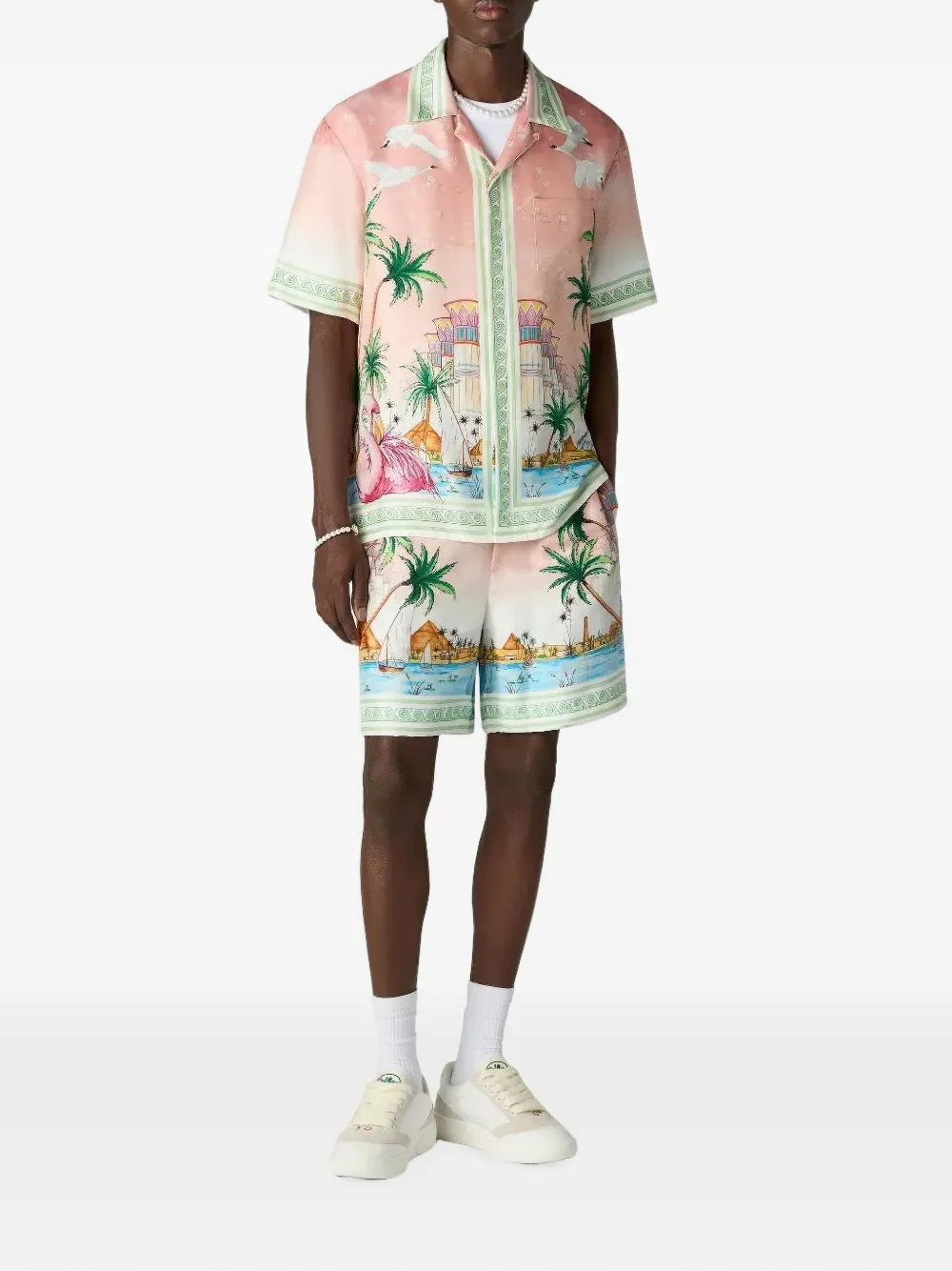 Casablanca Ethereal zijden shorts Roze