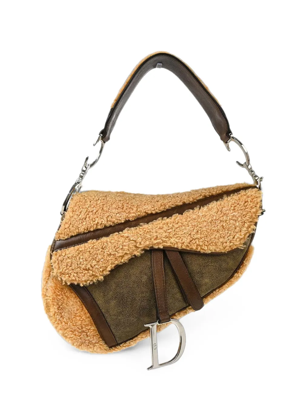Christian Dior Pre-Owned 2005s Saddle shearling handbag - Marrone