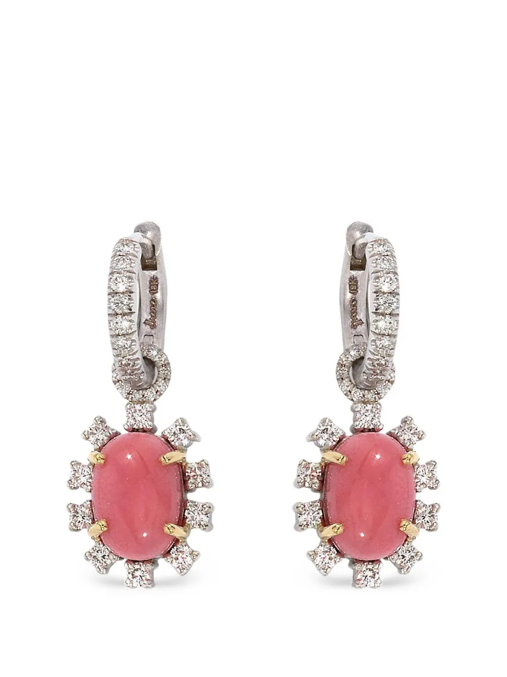 Irene Neuwirth Orecchini huggie con perle conch e diamanti - Argento