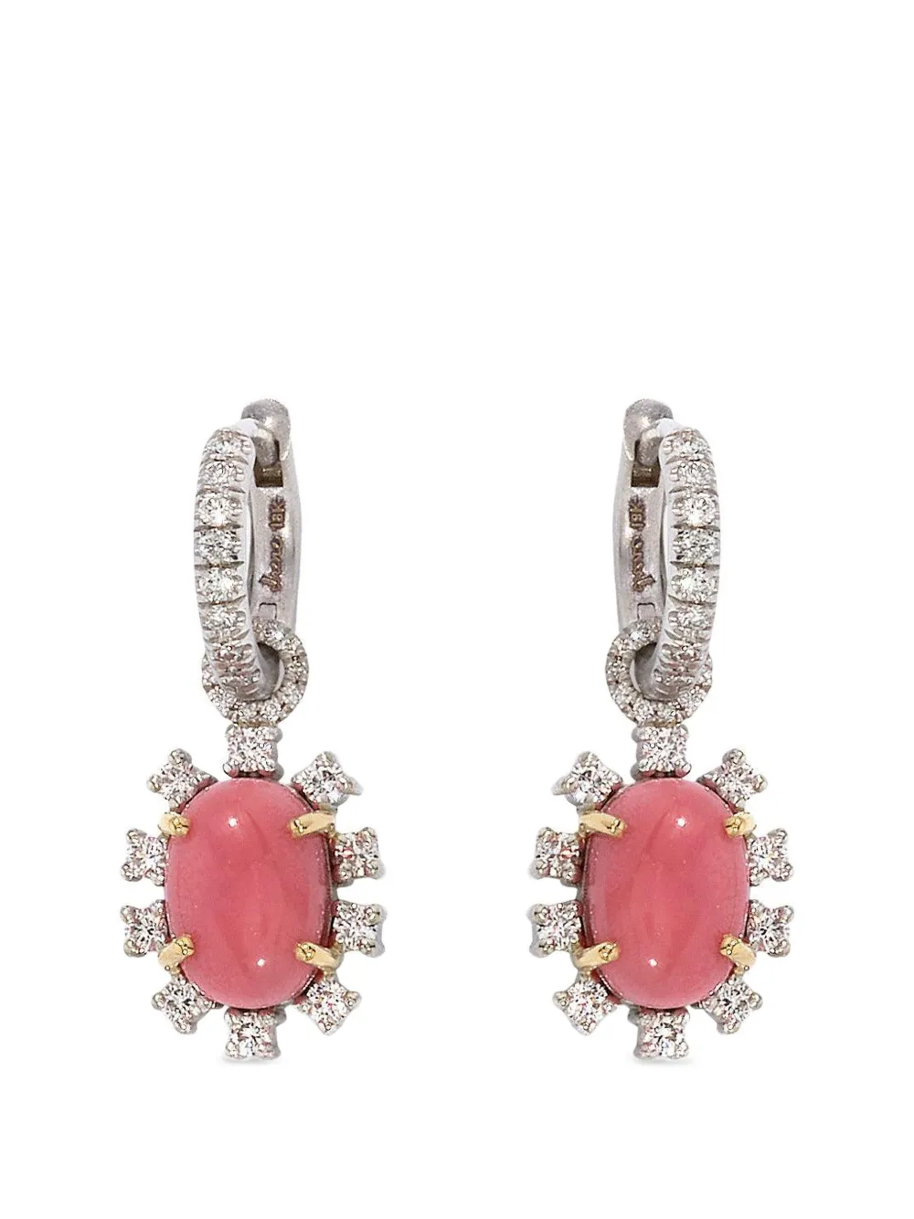 Irene Neuwirth Orecchini huggie con perle conch e diamanti - Argento
