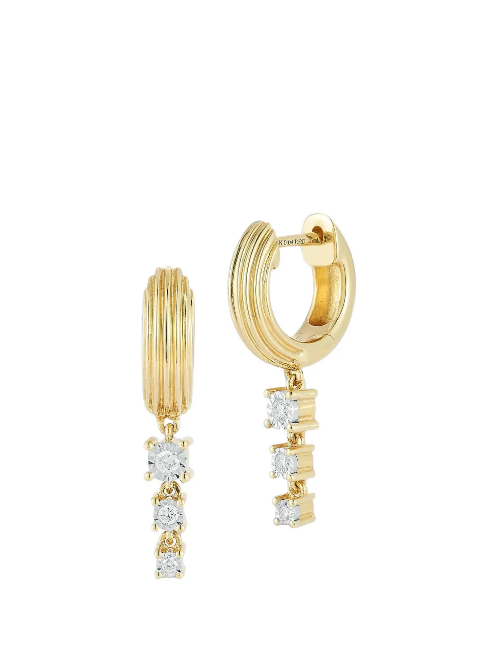 Dana Rebecca Designs Ava Bea Trio diamond drop earrings - Oro