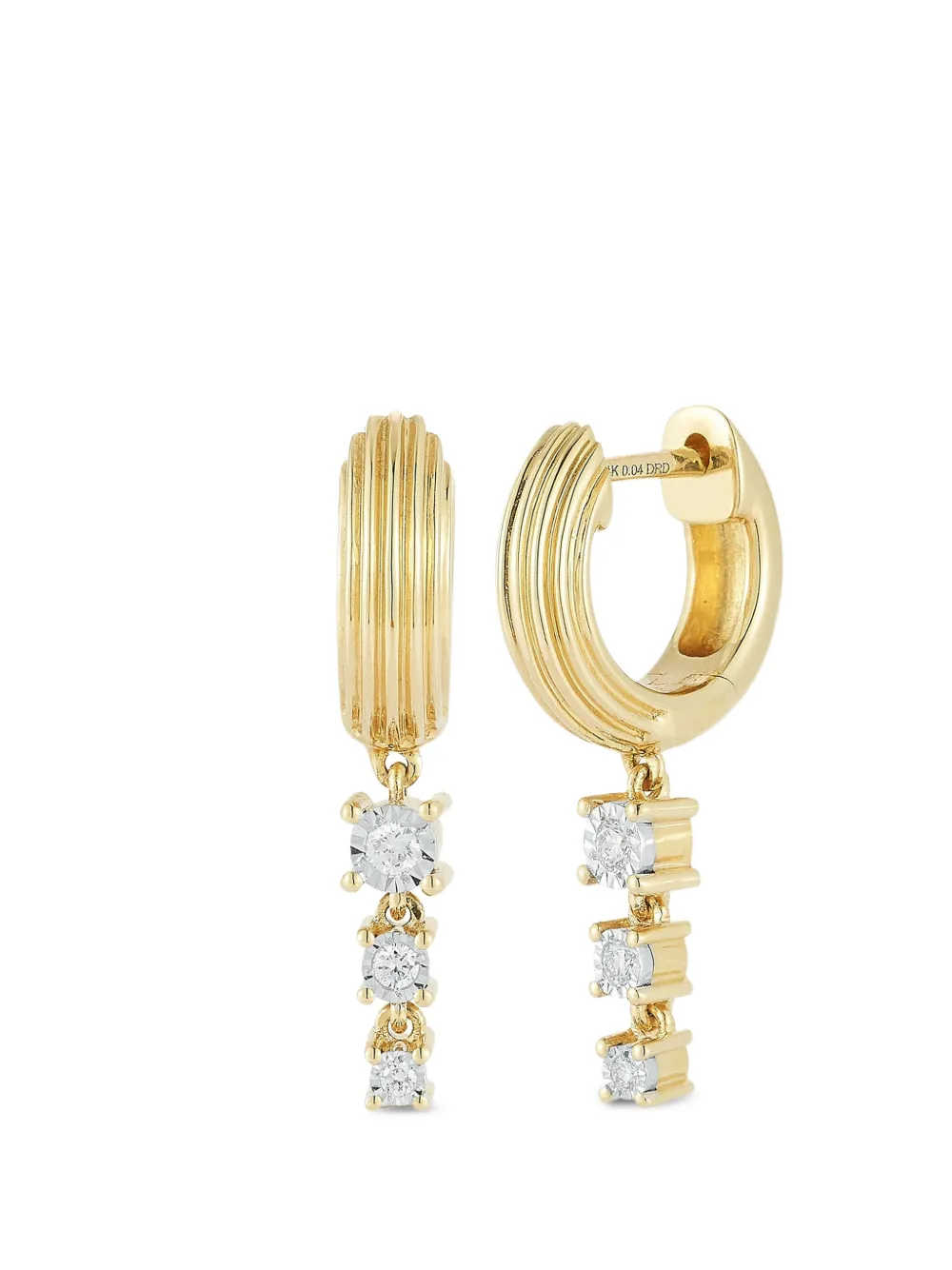 Dana Rebecca Designs Ava Bea Trio diamond drop earrings - Gold