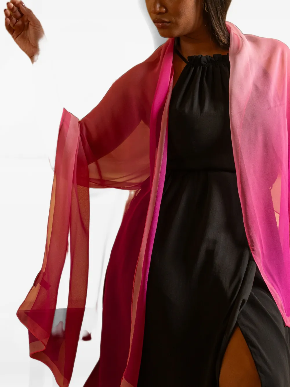 Elizabetta Sophia zijden sjaal met ombré-effect Roze