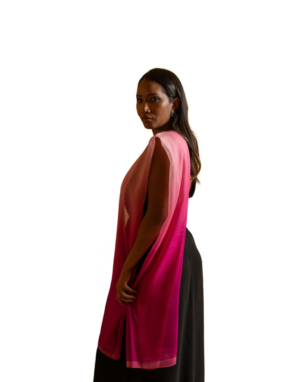 Elizabetta Sophia zijden sjaal met ombré-effect Roze