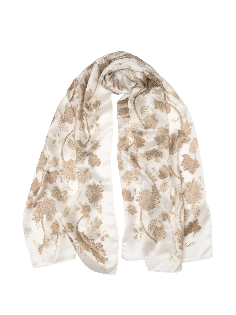 Elizabetta Esmeralda floral-print silk scarf - Bianco