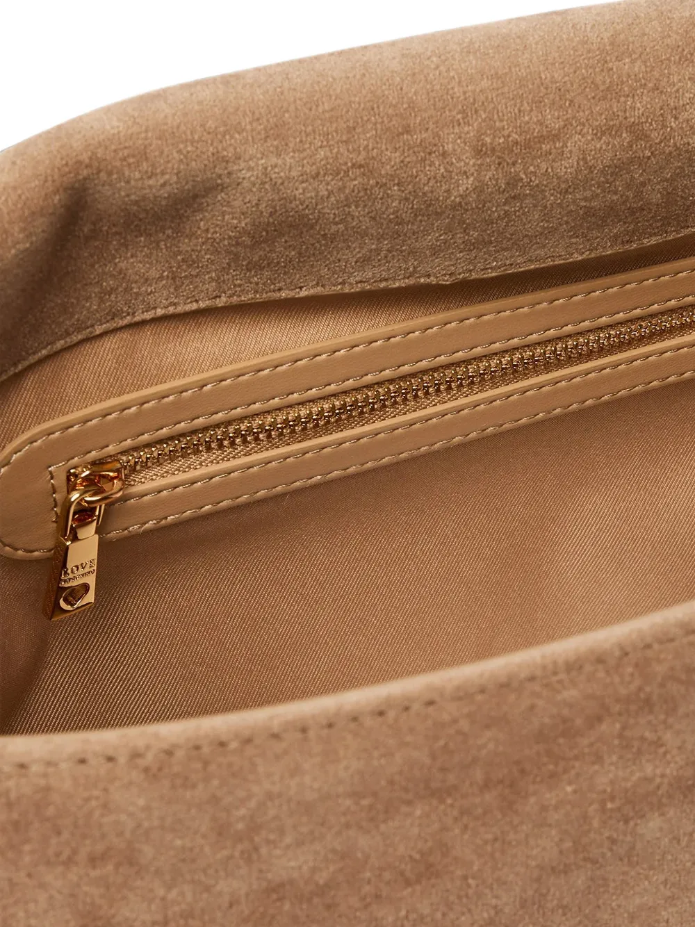 Love Moschino Schoudertas met logoplakkaat Beige