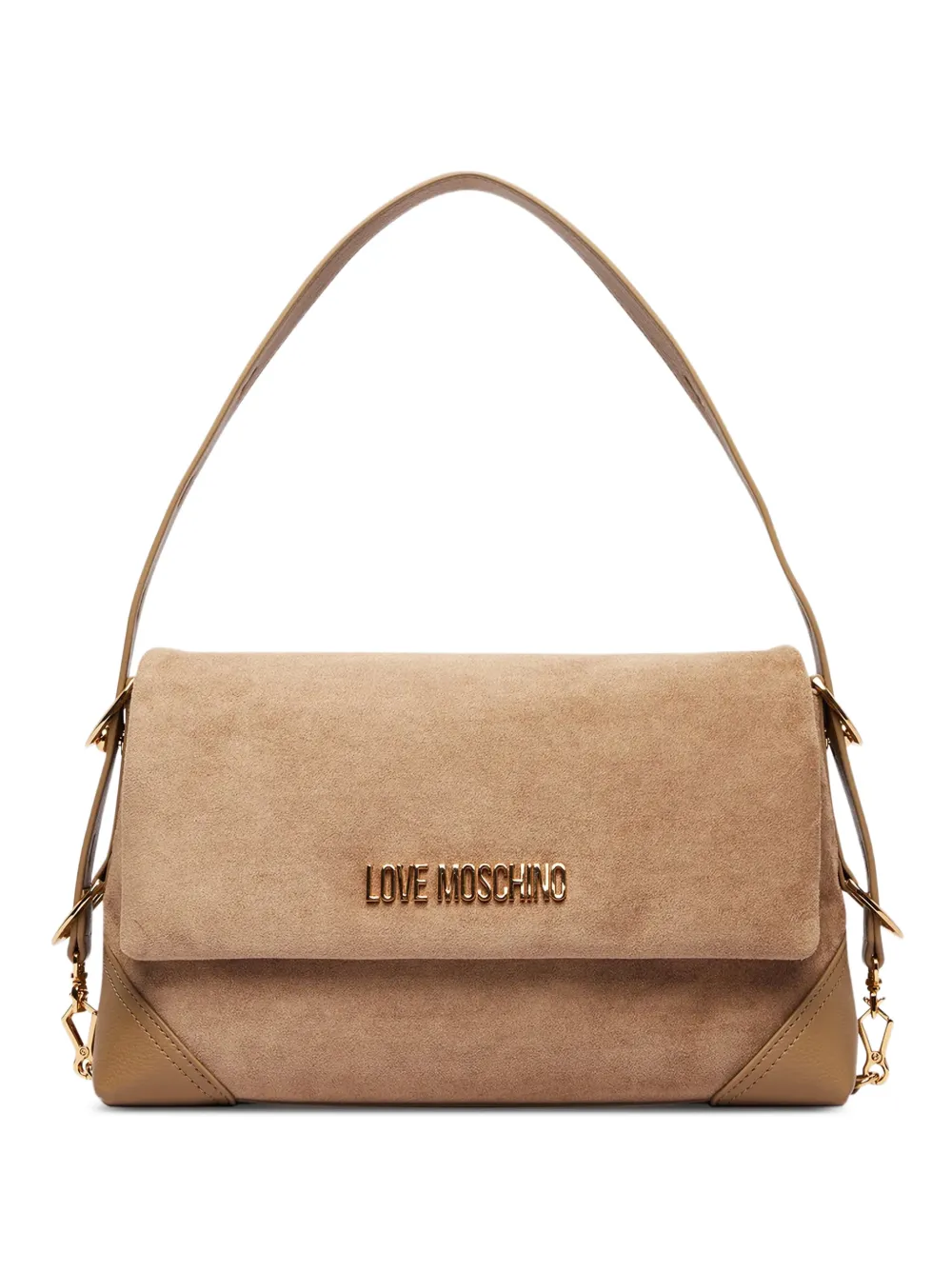 Love Moschino logo-plaque shoulder bag - Toni neutri