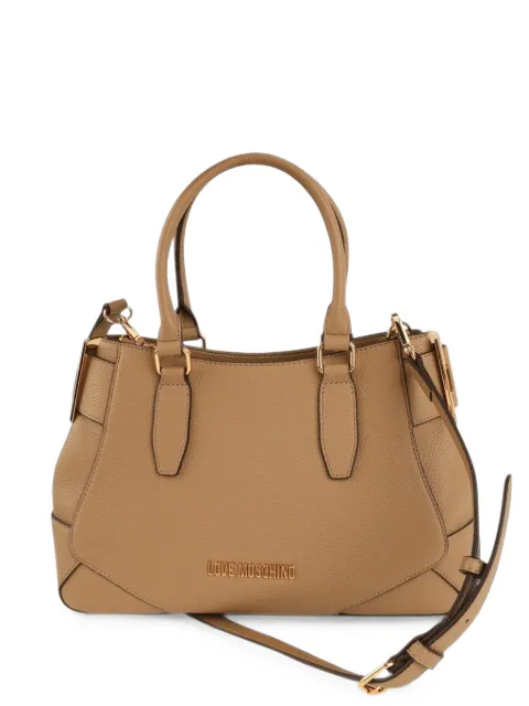Love Moschino grained buckle-detail tote bag