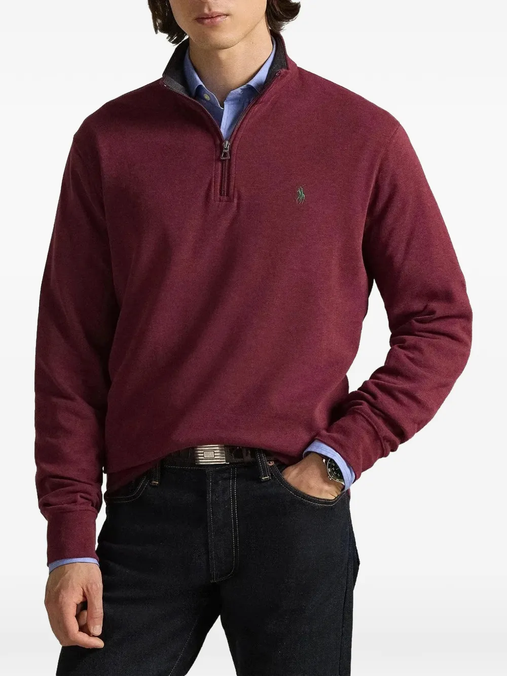 Polo Ralph Lauren Dubbelgebreid jersey poloshirt Rood