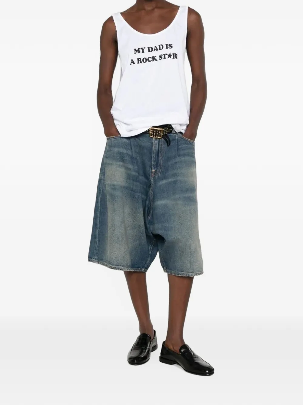 Stella McCartney slogan-print tank top Wit