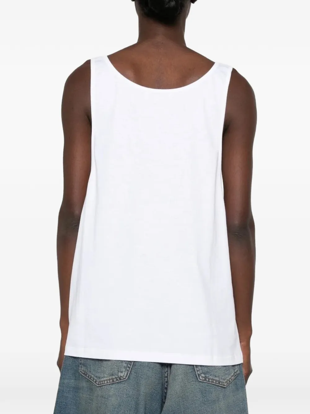 Stella McCartney slogan-print tank top Wit