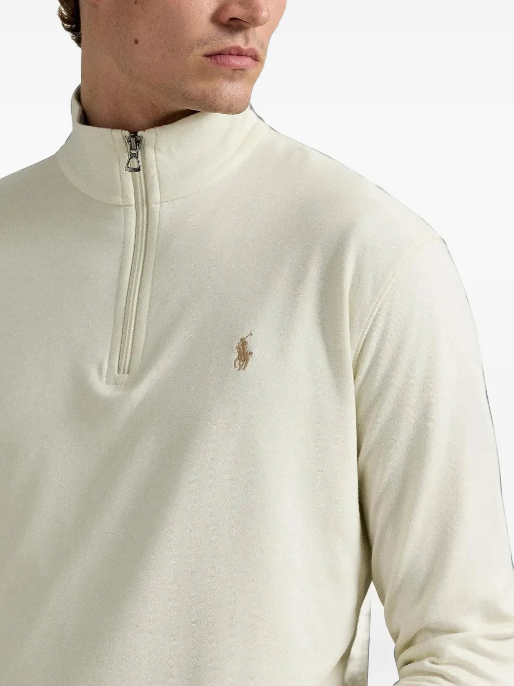 Polo Ralph Lauren Dubbelgebreid jersey poloshirt Beige
