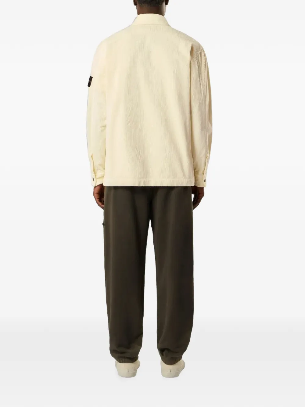 Stone Island 1200016 organische katoenen ribfluwelen 800 shirtjack Beige