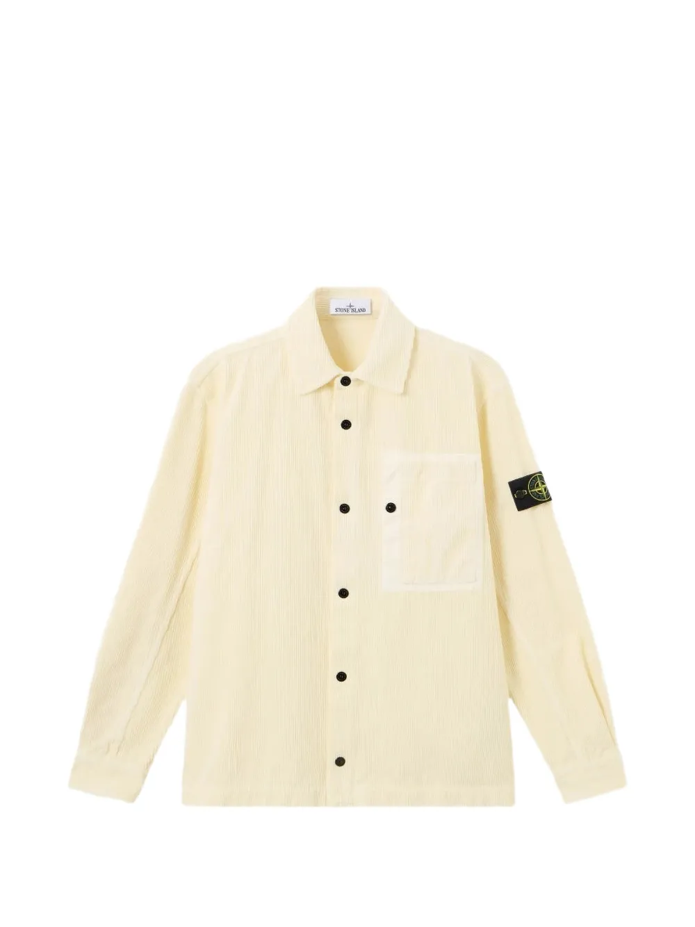 Stone Island 1200016 organische katoenen ribfluwelen 800 shirtjack Beige