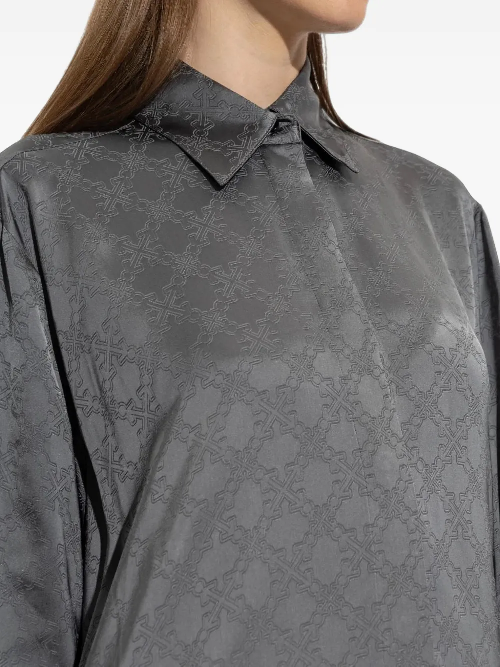 Off-White Asymmetrische jurk met monogram Grijs