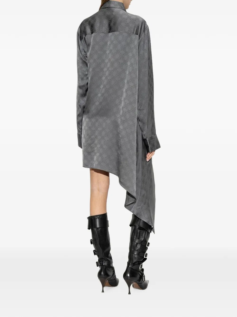 Off-White Asymmetrische jurk met monogram Grijs