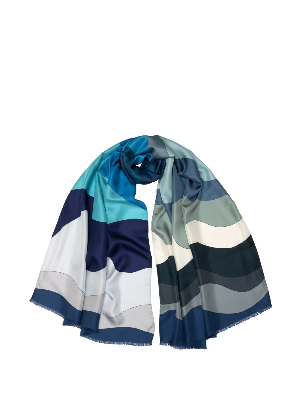 Elizabetta Onda wavy-print silk scarf - Blu