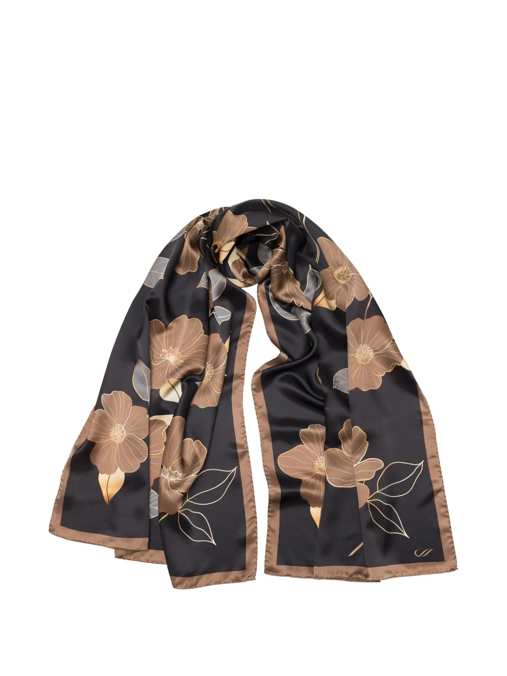 Elizabetta Laura floral-print scarf - Nero
