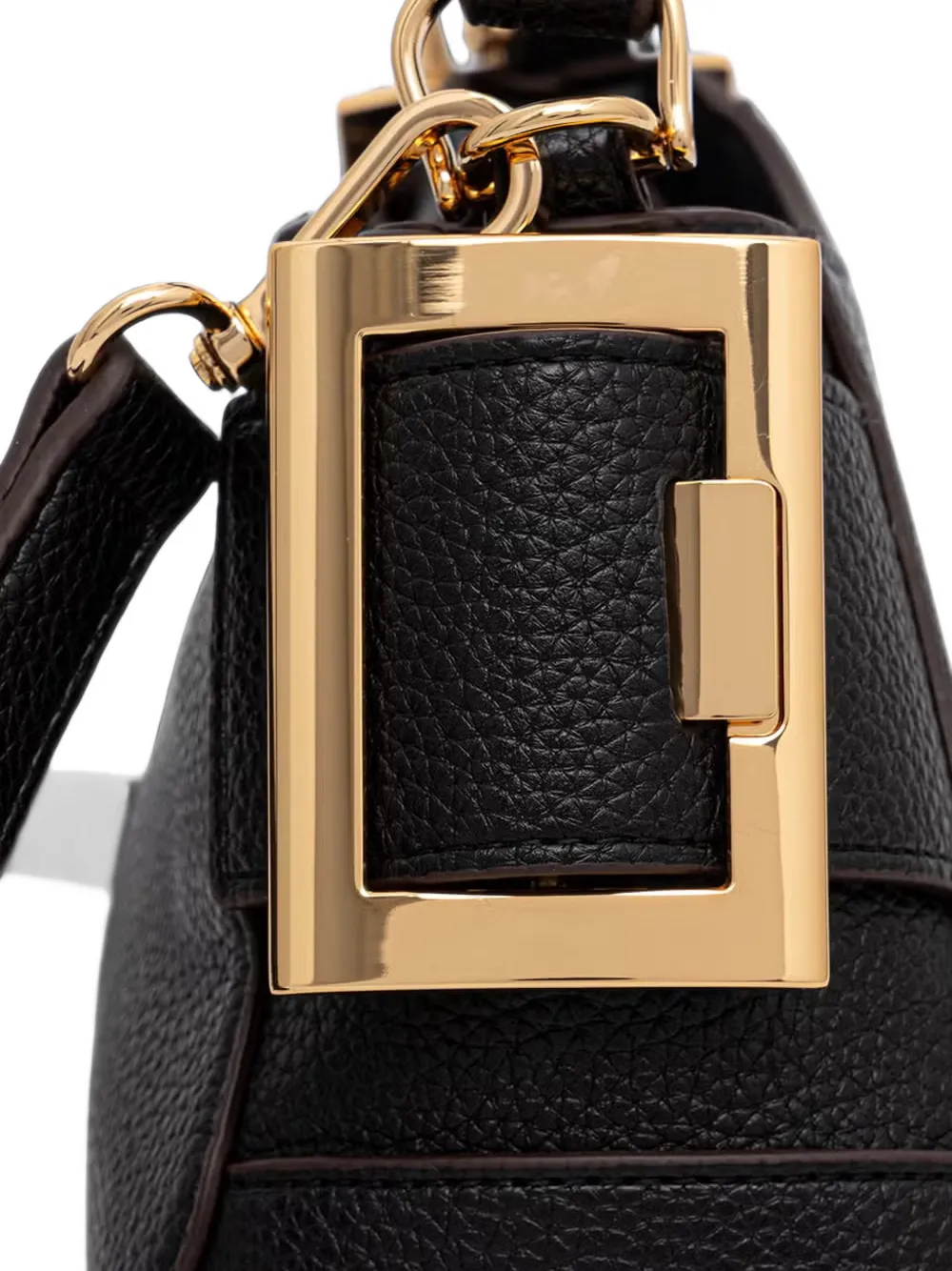 Love Moschino Shopper met logo-plakkaat en gespen Zwart