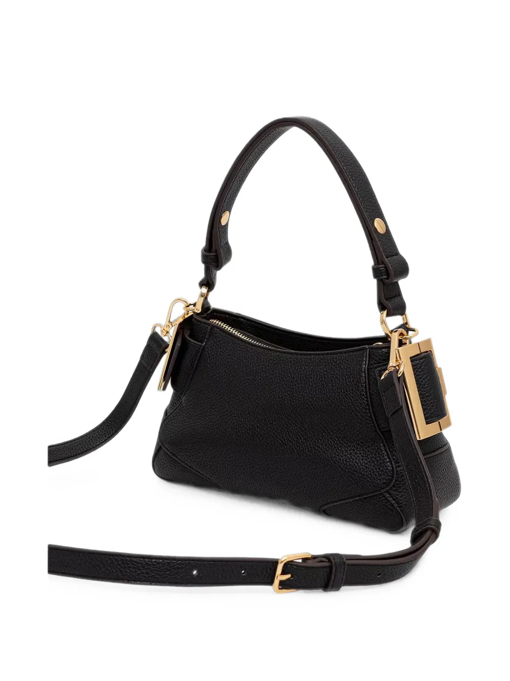 Love Moschino Shopper met logo-plakkaat en gespen Zwart