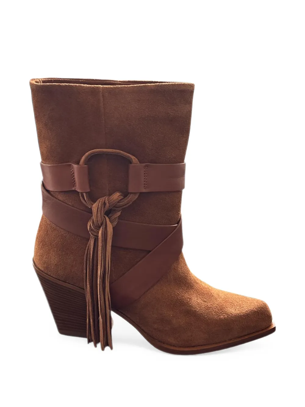 Vic Matie H10 Jolene West tassel-detail wrap-strap boots - Marron Vic Matie H10 Jolene West tassel-detail wrap-strap boots - Marron