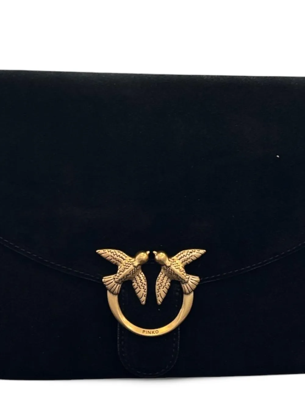 PINKO Love Bag suède clutch Zwart