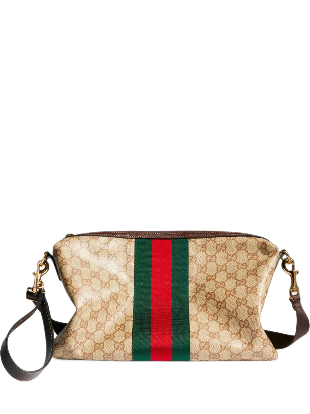 Gucci Medium GG Supreme Web schoudertas Beige