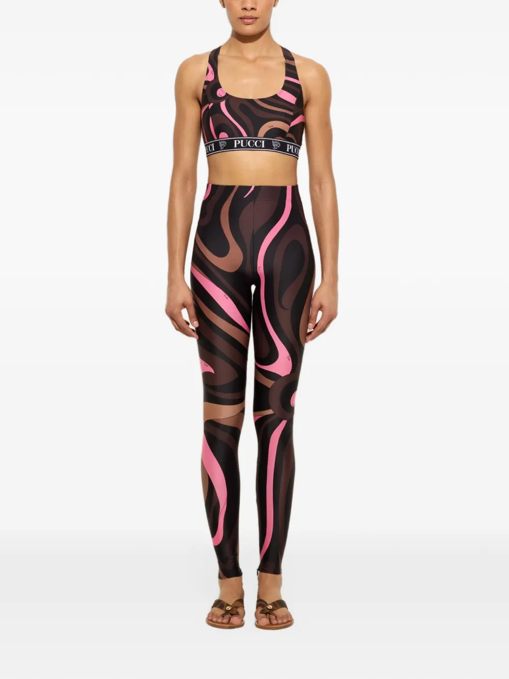 PUCCI Marmo-print leggings Zwart