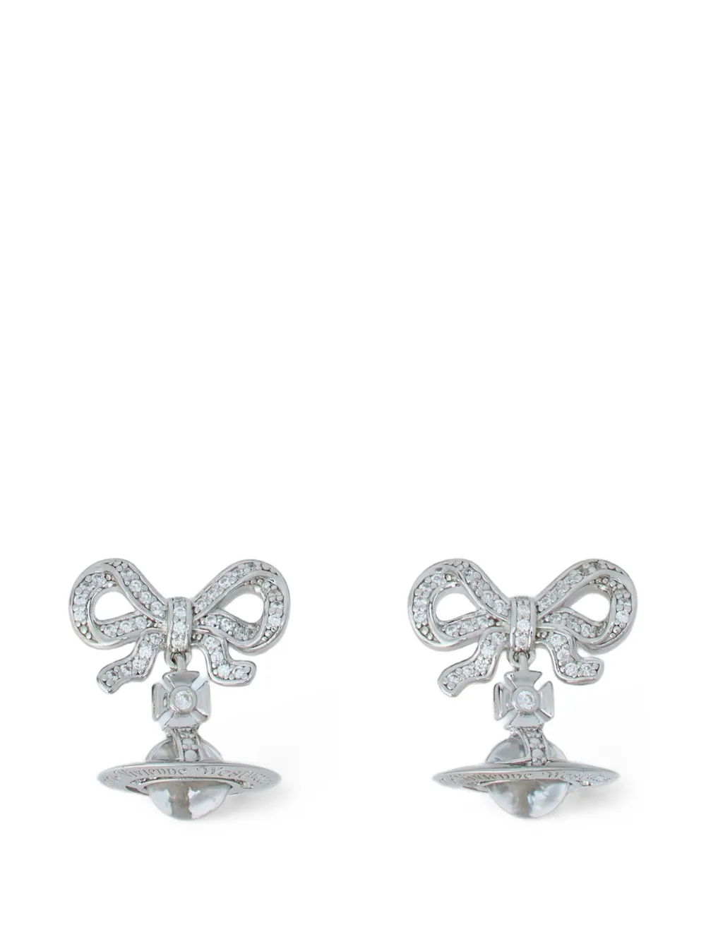 Vivienne Westwood Octavie リボン オーブ ピアス | シルバートーン