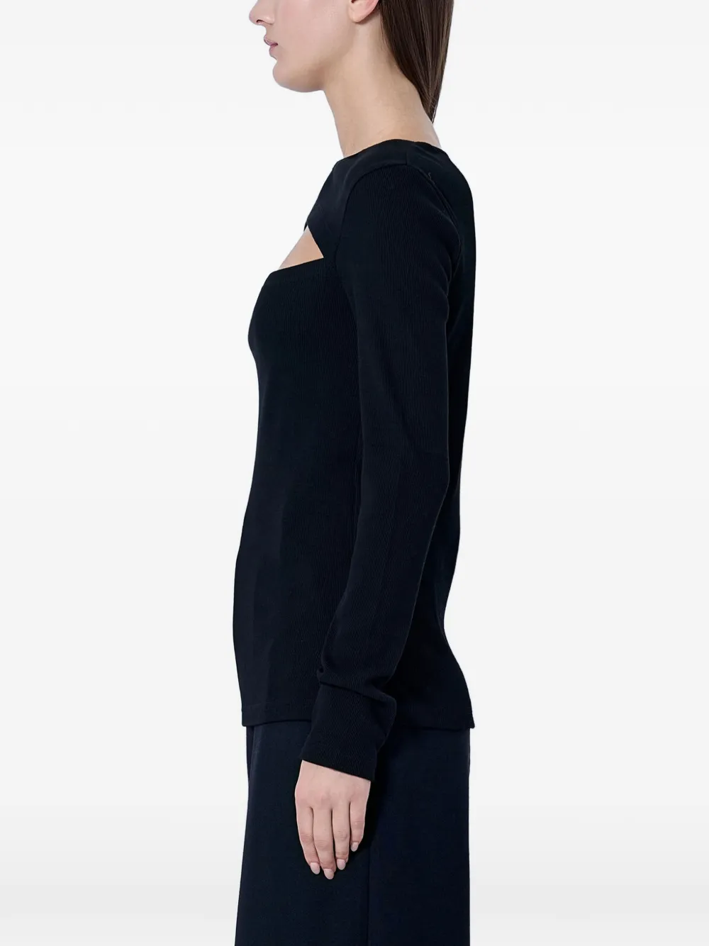 Yohji Yamamoto Katoenen blouse met uitgesneden details Zwart