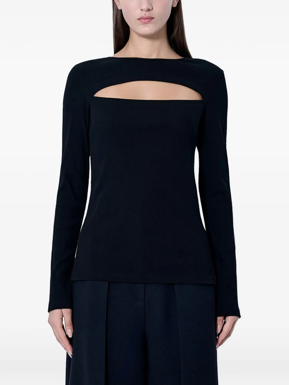 Yohji Yamamoto cut-out cotton blouse - Nero