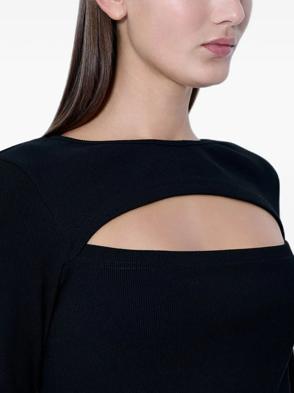 Yohji Yamamoto Katoenen blouse met uitgesneden details Zwart