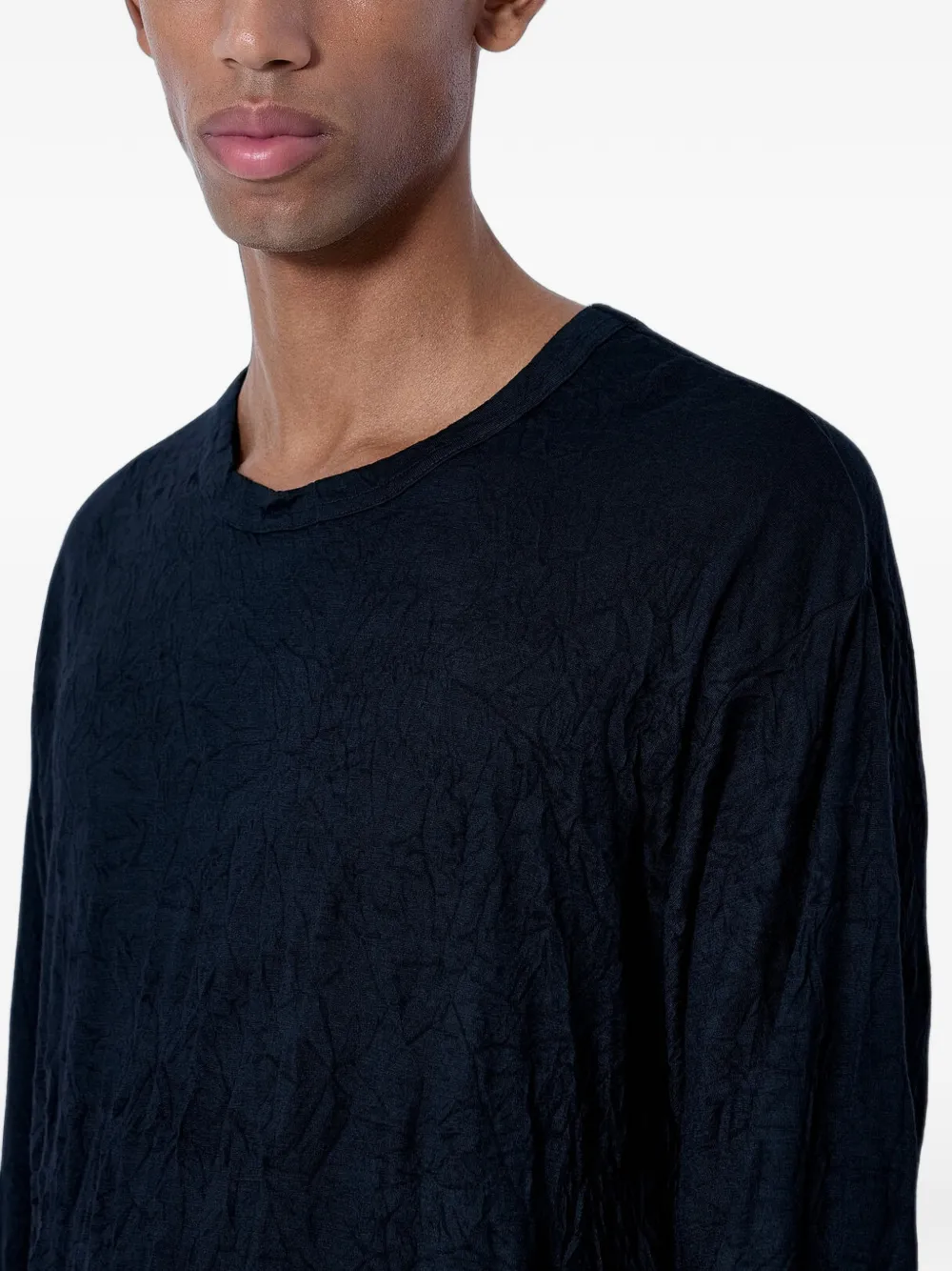 Yohji Yamamoto T-shirt met ronde hals Zwart